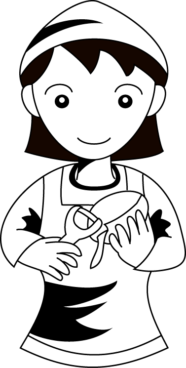 調理10-皮をむく イラスト