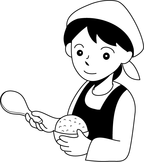 調理12-ごはんとしゃもじ イラスト
