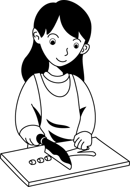 調理24-包丁とまな板 イラスト