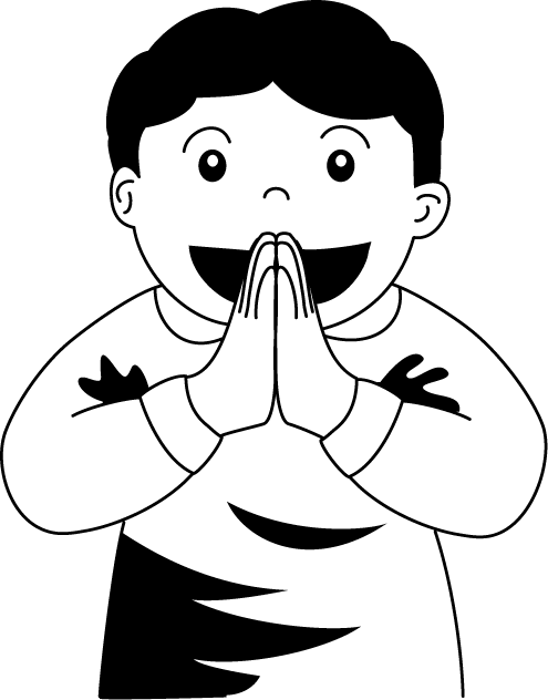 食事09-手を合わせて イラスト