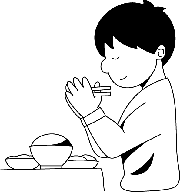 食事13-いただきます イラスト