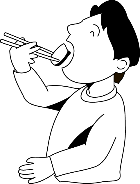 食事16-口をあける イラスト