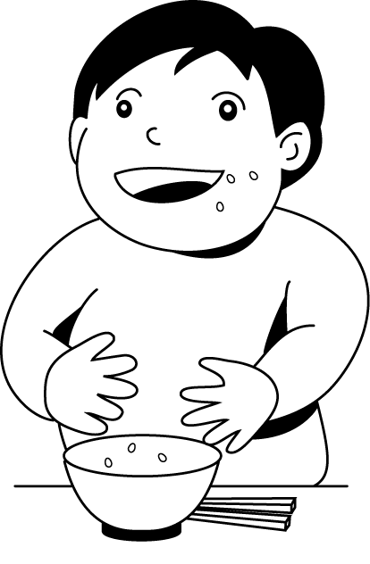 食事27-満腹 イラスト