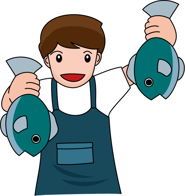 食で働く人08-魚屋 イラスト