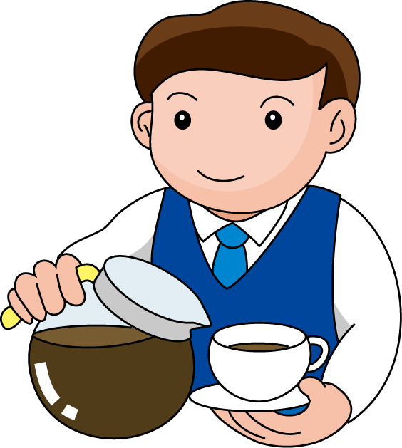 食で働く人16-喫茶店 イラスト