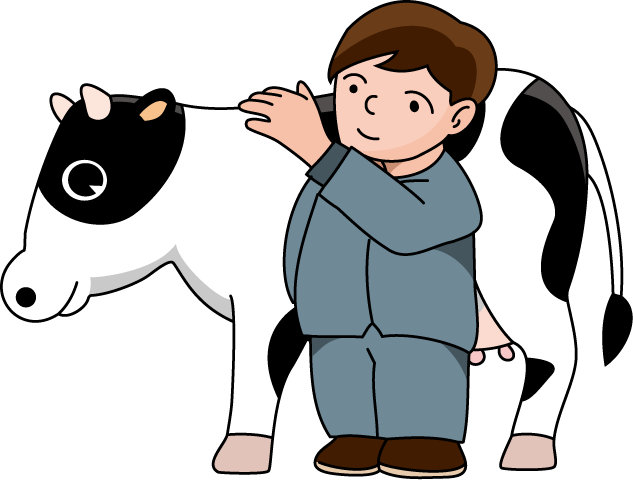 食で働く人18-乳牛 イラスト