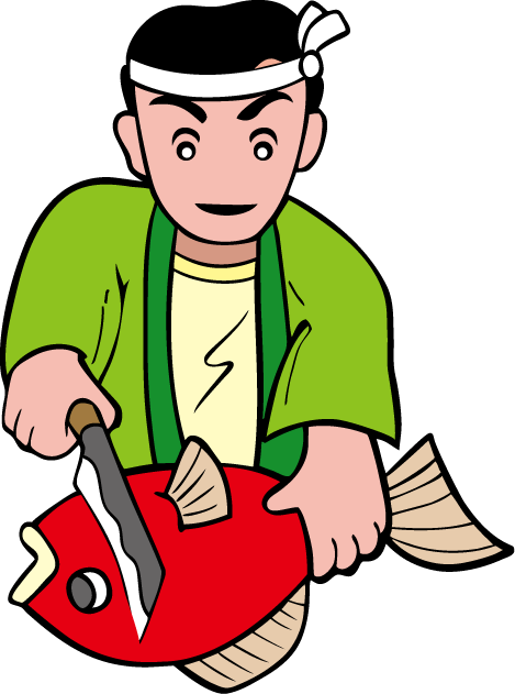 食で働く人20-魚の調理 イラスト