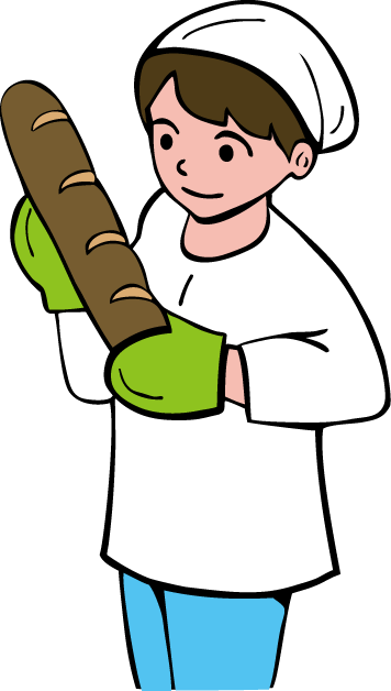 食で働く人27-パン屋 イラスト