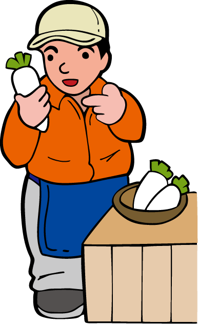 食で働く人28-八百屋 イラスト