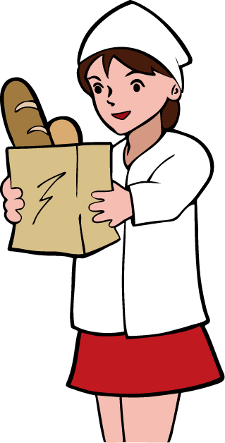 食で働く人29-パン屋 イラスト