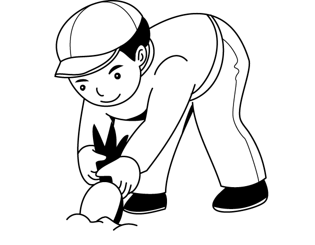 食で働く人02-畑仕事 イラスト