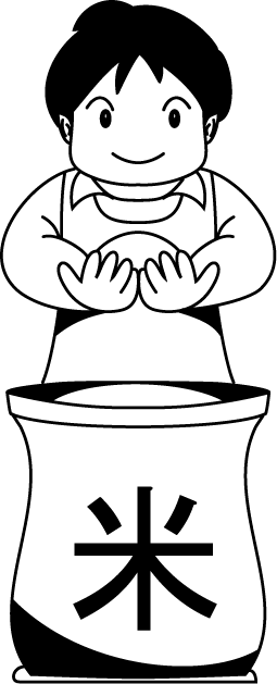 食で働く人04-米穀店 イラスト