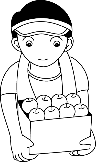 食で働く人11-果物 イラスト