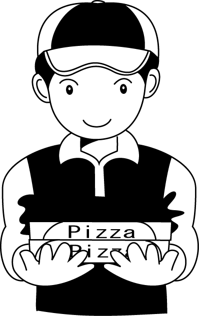 食で働く人14-宅配ピザ イラスト