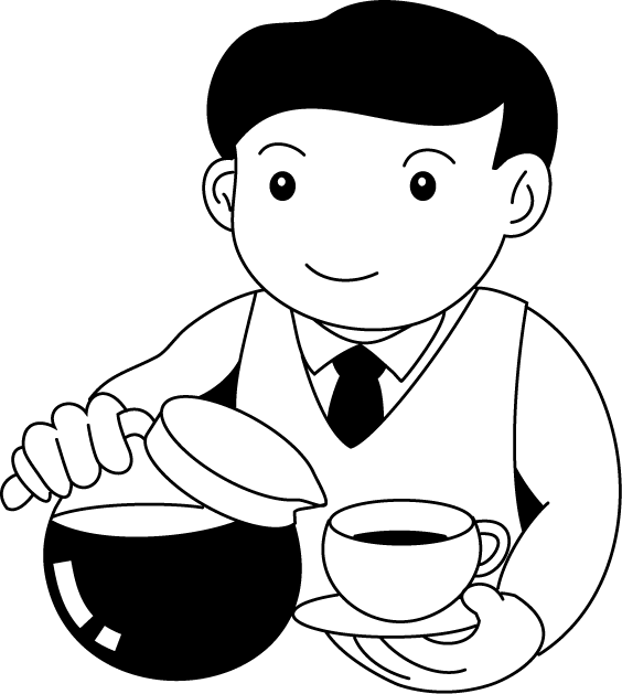 食で働く人16-喫茶店 イラスト