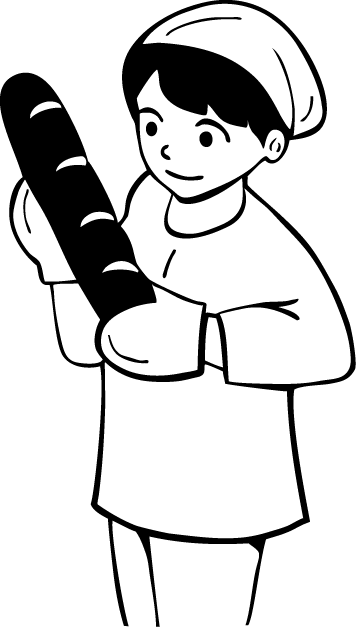 食で働く人27-パン屋 イラスト