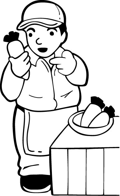 食で働く人28-八百屋 イラスト
