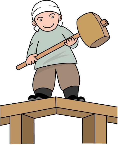 建築02-棟上げ イラスト