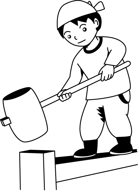 建築01-棟上げ イラスト