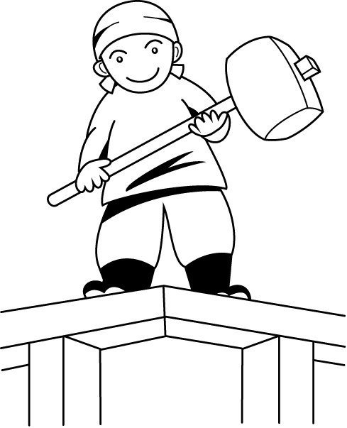 建築02-棟上げ イラスト