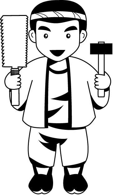 建築10-大工さん イラスト