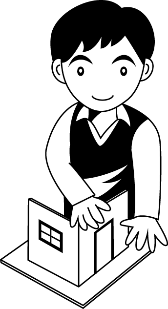 建築27-建築模型 イラスト