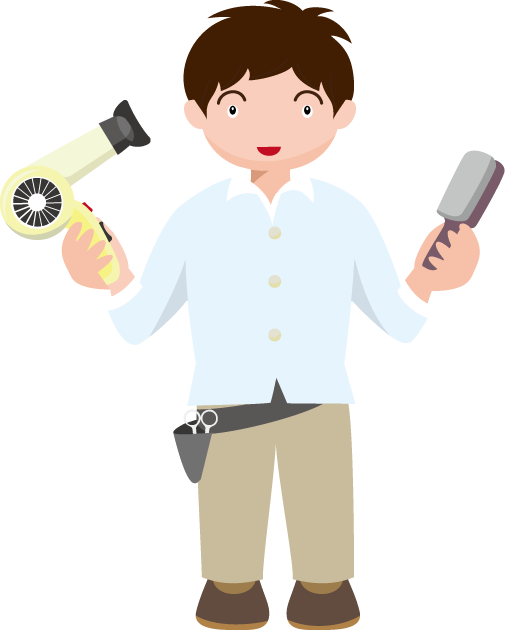 美容16-理髪師 イラスト