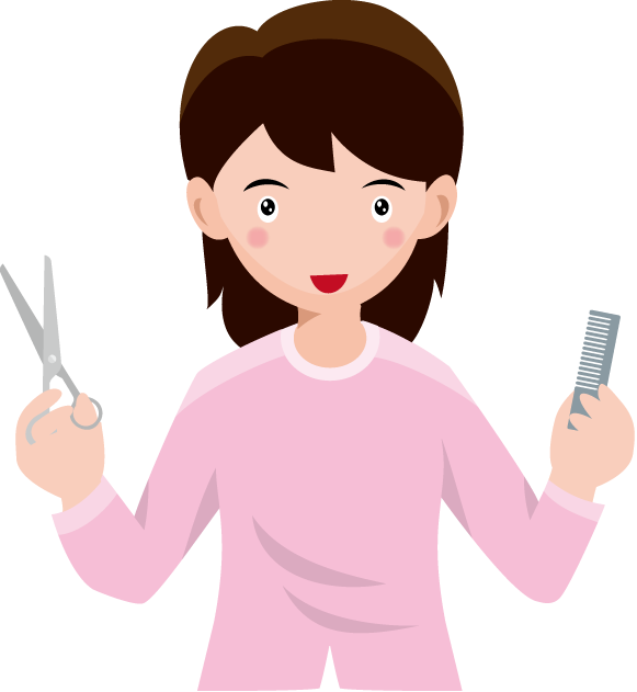 美容17-理髪師 イラスト