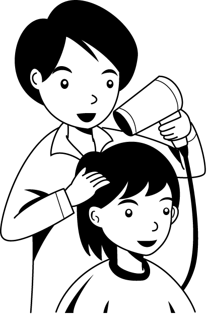 美容02-ブロー イラスト