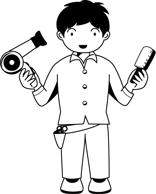 美容16-理髪師 イラスト