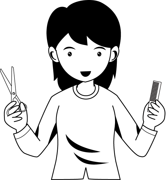美容17-理髪師 イラスト