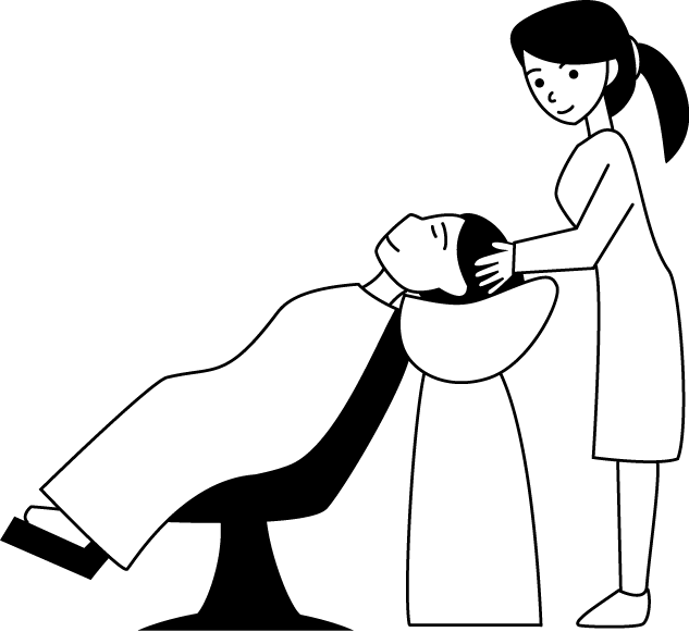 美容22-洗髪 イラスト