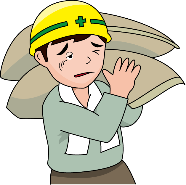 土木工事10-袋を運ぶ イラスト