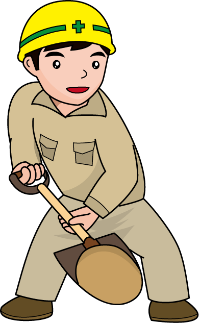 土木工事11-穴を掘る イラスト