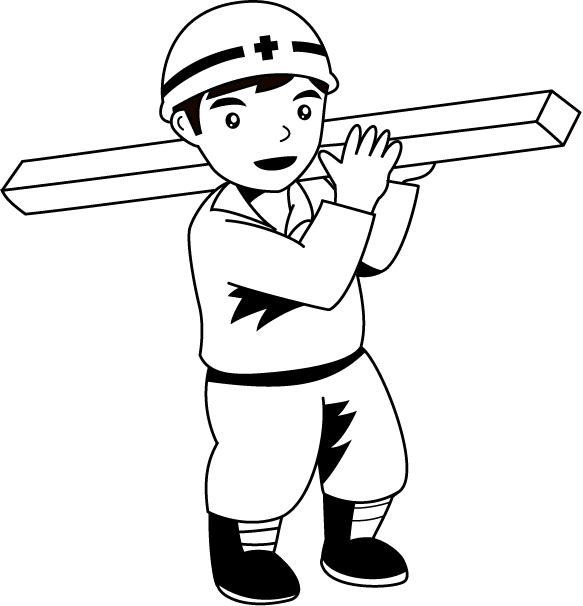 土木工事09-木材を運ぶ イラスト