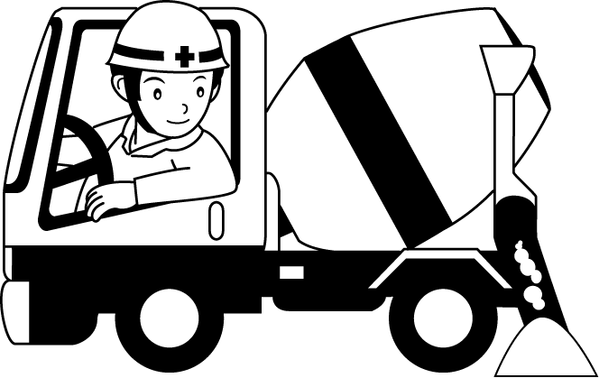 土木工事23-ミキサー車 イラスト