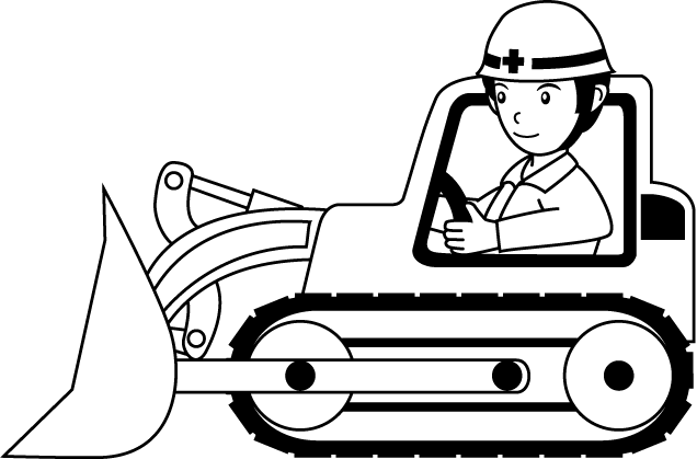 土木工事25-ブルドーザー イラスト