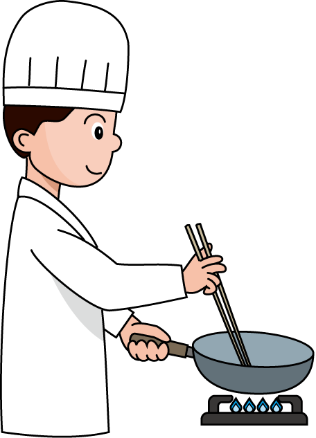 飲食業07-炒め物 イラスト