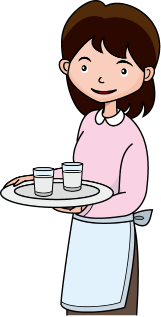 飲食業14-ウエイトレスイラスト