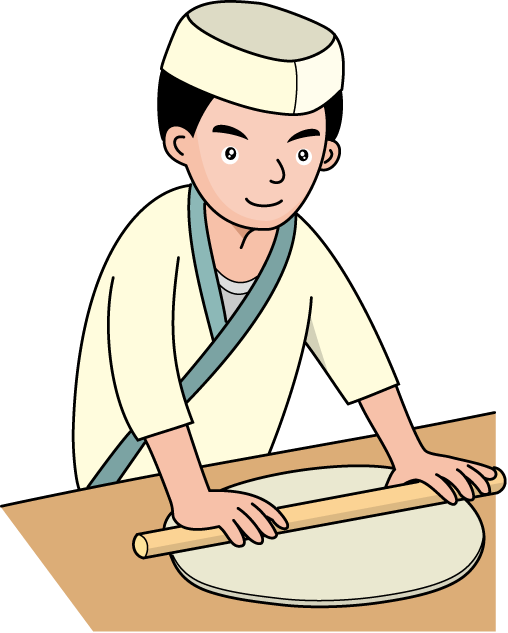 飲食業21-そば打ち イラスト