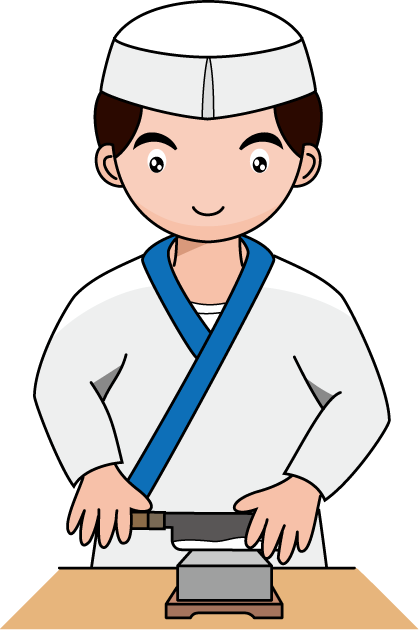 飲食業23-包丁研ぎ イラスト