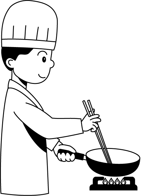 飲食業07-炒め物 イラスト