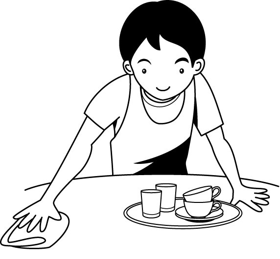 飲食業13-後片付けイラスト