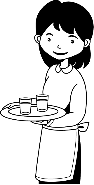 飲食業14-ウエイトレスイラスト