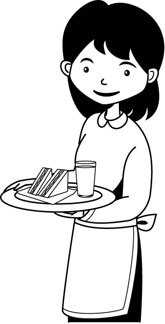 飲食業15-ウエイトレスイラスト