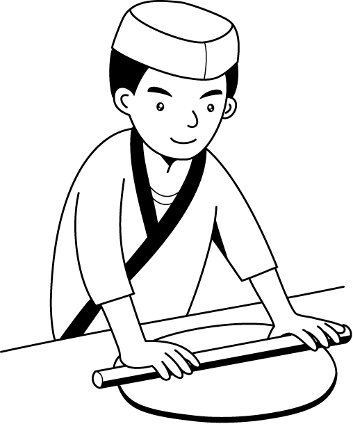 飲食業21-そば打ち イラスト