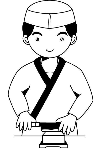 飲食業23-包丁研ぎ イラスト
