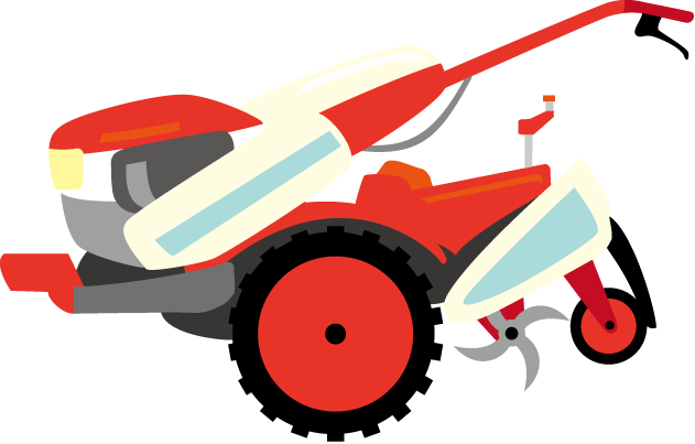 農業18-耕運機イラスト