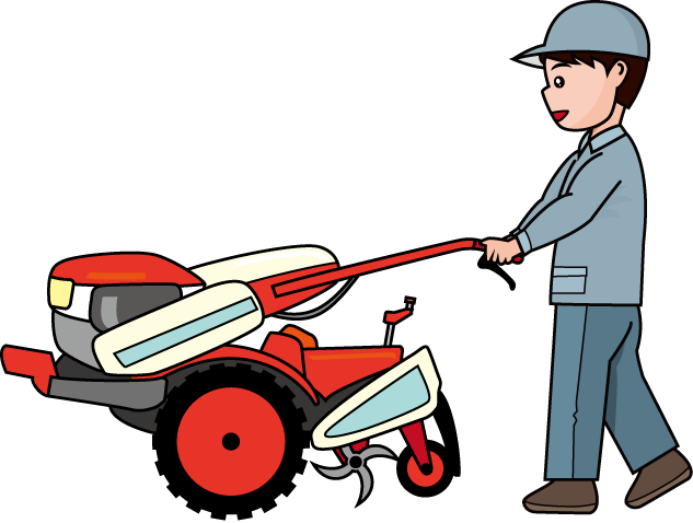 農業19-耕運機イラスト