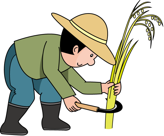 農業20-稲刈り イラスト